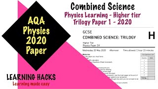 How to get good grades Use gcse past papers  AQA physics Paper 1 Trilogy91 2020 walkthrough [upl. by Atwater]