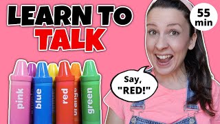 Learn To Talk  Toddler Learning Video  Learn Colors with Crayon Surprises  Speech Delay  Baby [upl. by Adnuhsed]