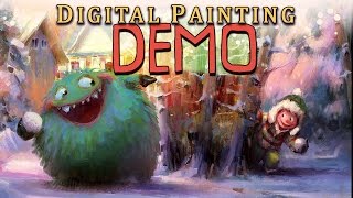 Digital Painting and Illustration Demonstration  full concept [upl. by Onibag]