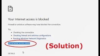 How to fix Your Internet access is blocked ERRNETWORKACCESSDENIED chrome  Unblock Internet [upl. by Annaer]