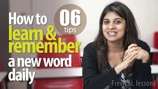 06 tips to learn and remember a new English Vocabulary daily  Free English Lessons [upl. by Aicatsue]