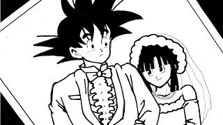 No989 HOW TO DRAW GOKU AND CHICHI チチ 孫悟空 [upl. by Teeniv]