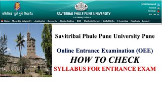 Online Entrance Exam SPPU July2022 How to Check Syllabus for Entrance exam and Timetable [upl. by Leziar304]