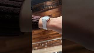 Patek Philippe Calatrava 18k White Gold Diamond Ladies Watch 7122 Wrist Roll  SwissWatchExpo [upl. by Newsom8]