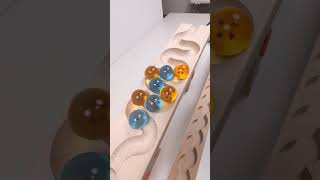 marble Run Race ASMR 112 Wooden Wave Course Colorful Marbles marblerun marblerunrace asmr [upl. by Golub]