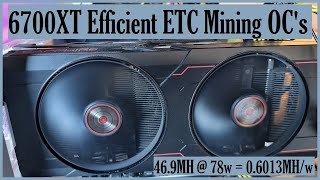 6700XT Efficient ETC Mining OCs  469 MH  78w Wall [upl. by Nevil719]