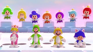 Super Mario 3D World  All Castles 4 Players [upl. by Enileuqaj]