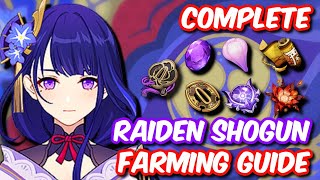 Complete Raiden Shogun Ascension Material Talent amp Artifact Farming Guide  Genshin Impact 21 [upl. by Carman]