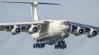 ILYUSHIN IL76 DEPARTURE during BAD WEATHER with AMAZING SOUND 4K [upl. by Kamila66]