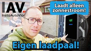 Ik heb voortaan een eigen laadpaal die alleen met zonneenergie de testauto’s oplaadt [upl. by Elyac926]