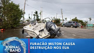 Furacão Milton deixa mortos e causa estragos na Flórida nos EUA  Jornal da Band [upl. by Burbank754]