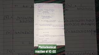 Photochemical reaction for H2Cl2mscnotes physicalchemistrynotes [upl. by Eile]