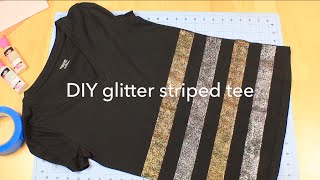 DIY Glitter Striped Tee Shirt [upl. by Floria299]