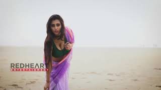 Saree Somudro শাড়ি সমুদ্র  Maria Purple Print Saree  Model Photoshoot In Beach [upl. by Ellenad77]