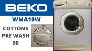 Beko EcoCare WMA10W Washing Machine  1 Cottons  Prewash 90 [upl. by Kciderf]