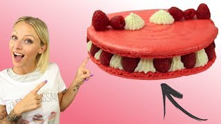 ♡• RECETTE MACARON GÉANT À LA FRAMBOISE •♡ [upl. by Heiney]