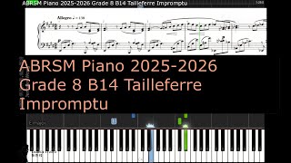 ABRSM Piano 2025 2026 Grade 8 B14 Tailleferre Impromptu [upl. by Delgado]