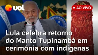 Manto Tupinambá Lula participa da cerimônia de devolução de artefato indígena ao Brasil acompanhe [upl. by Ezitram748]