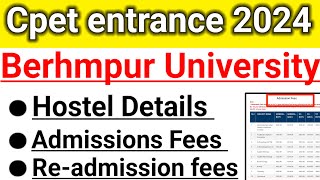 berhampur university hostel fees  Admission  Readmission Fees  Pg Admission fee 2024 missrout [upl. by Uhile]