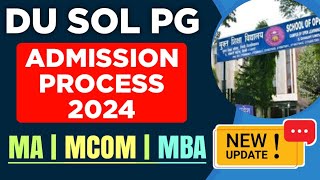 SOL PG Admission Process 2024  du sol Pg Admission Form 2024  Sol pg admission Last Date 2024 [upl. by Ellekram]