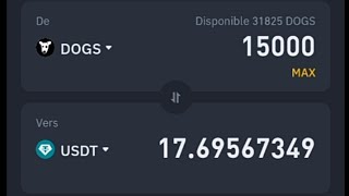 convertir ses jeton dogs en usdt sur binance [upl. by Ogdan]