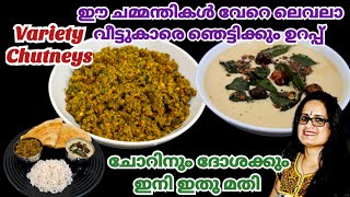 ചോറിനും ദോശക്കും ഈ ചമ്മന്തികൾ മാത്രം മതി Chammanthi Recipe Malayalam Variety Chutney for Dosa [upl. by Guenevere]