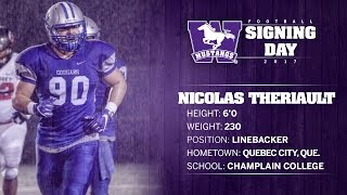 Nicolas Theriault  Mustangs Football Recruiting Class of 2017 [upl. by Shepard816]