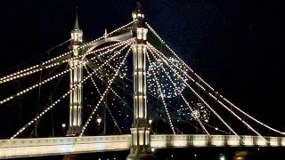 Battersea Park fireworks from Prince Albert Bridge [upl. by Olimpia]