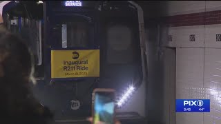 Riders take first trip on new NYC subway trains [upl. by Nivrad]