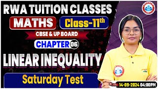 CBSE Class 11 Maths Chapter 6  Linear Inequality  11th Maths Imp Questions By RWA Tuition Classes [upl. by Eyar280]