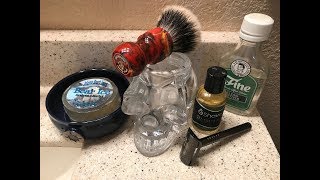 Bear Ice Shave Soap amp YaQi Razor Bevel Clone DSCosmetic Badger eShave Preshave amp Clean Vetiver [upl. by Eednas]