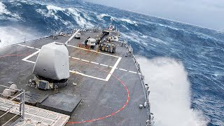 Life Aboard Massive US Navy Ships Battling Waves at Sea [upl. by Adnahsor]