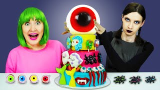 Giant Eyeball Jelly Cake Decoration 케이크 먹방 챌린지 by Pico Pocky [upl. by Nilorac]