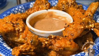 Crispy Air Fryer Chicken Wings with Sriracha  Raising Canes Dip [upl. by Stock]