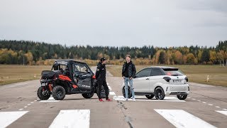 Oktans CanAm Maverick Trail Moppebil vs Vanlig Moppebil [upl. by Atteuqal35]