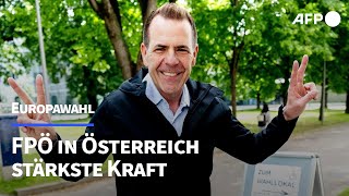 EUWahl Rechtspopulistische FPÖ in Österreich stärkste Kraft  AFP [upl. by Hsima]