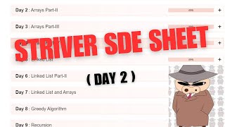 Day 2 Striver Sde Sheet topic  Array [upl. by Esbenshade]