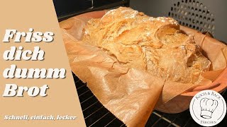 🍞FrissDichDumm Brot Rezept 🍞 super lecker amp einfach selber backen im Topf  Backrezepte  Römertopf [upl. by Codding]