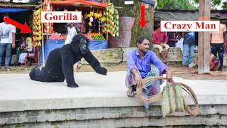 Gorilla Attack Prank  Scary Fake Gorilla Prank on Public Part 6  4 Minute Fun [upl. by Poucher243]