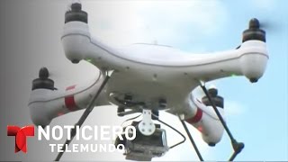 Arma montada en dron y disparando a diestra y siniestra  Noticiero  Noticias Telemundo [upl. by Einahpats475]