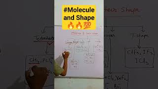 Molecule and their shape TetrahedronPyramidal Angular Linear organic chemistry neet shorts [upl. by Asen]