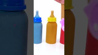 Satisfying Video l Making Rainbow Milk Bottle With Kinetic Sand Cutting ASMR [upl. by Eikceb]