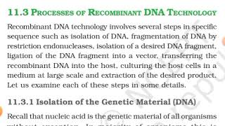 Process of Recombinant DNA technology  Class 12 Biology  Biotechnology principles and processes [upl. by Eddina]