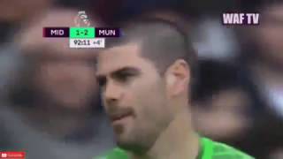 Victor Valdes Goalkeeper Mistake Middlesbrough vs Manchester United 1 3 19 03 2017 HD 1 [upl. by Akiehsat117]