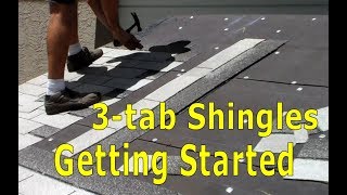 Roofing  How to Install Asphalt Shingles  Getting Started Walkthrough [upl. by Remos]