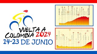 Recorrido VUELTA a COLOMBIA 2024 Etapas Perfiles y Altimetrías [upl. by Dlawso89]