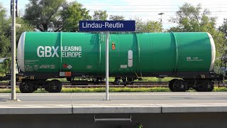 LindauReutin Zwangsbremsung Werbe EC WerbeTaurus Frachtbahn mit Kesselzug SBB Thurbo ARVERIO [upl. by Ydnic]