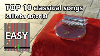 Kalimba tutorial with tabs Top 10 classical songs EASY [upl. by Ciredor]