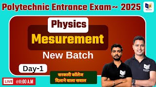 Polytechnic Entrance Exam Preparation 2025 Live ClassChapter 1 Lec 1MesurementRaceva Academy [upl. by Gaige]