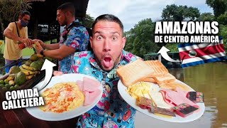 🇨🇷Probando COMIDA CALLEJERA en el AMAZONAS de CENTRO AMERICA comiendo en Costa Rica [upl. by Odranoel934]